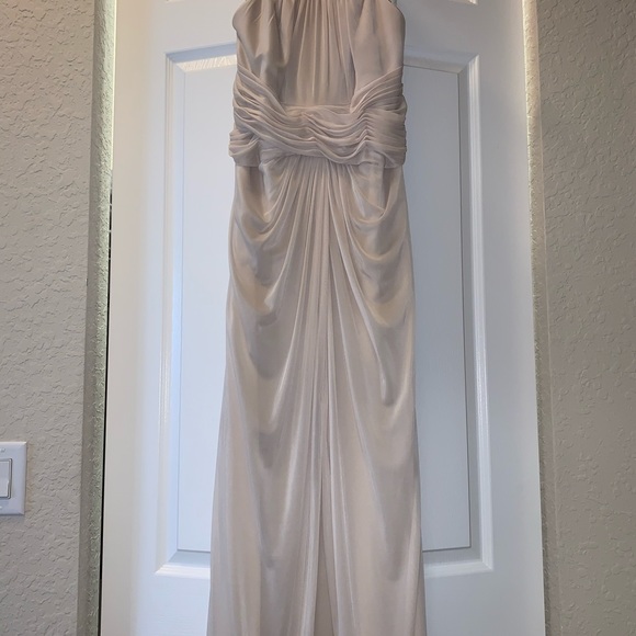 Floor length cream formal dress - Picture 3 of 4